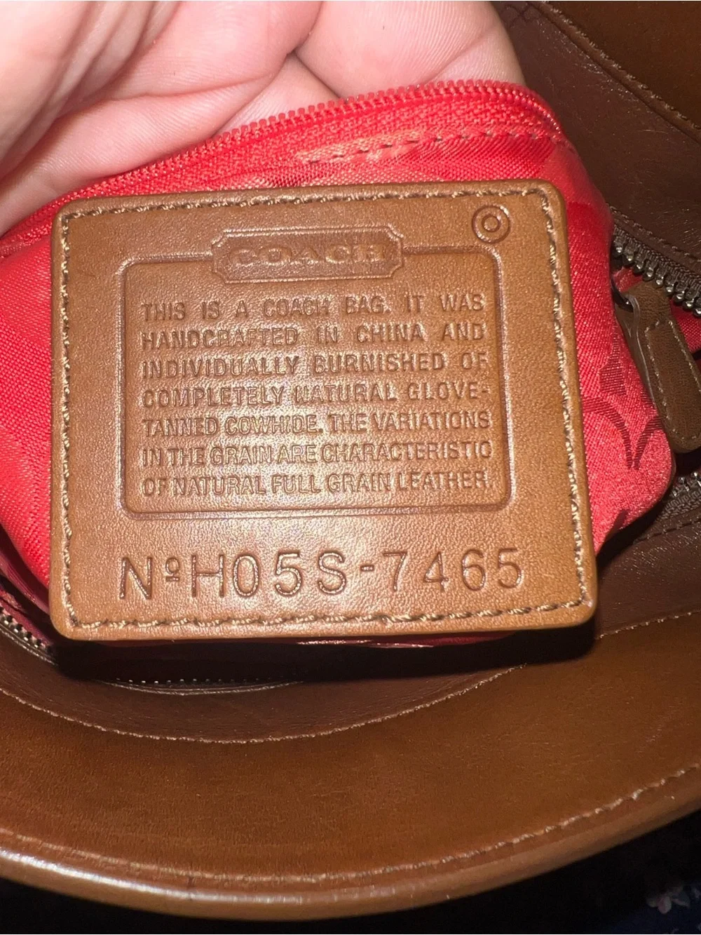 Vintage Coach Hamilton cognac brown glovetanned leather satchel No7465